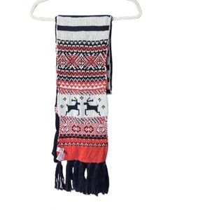 Old Navy Festive Knit Scarf - Red, White, and Black